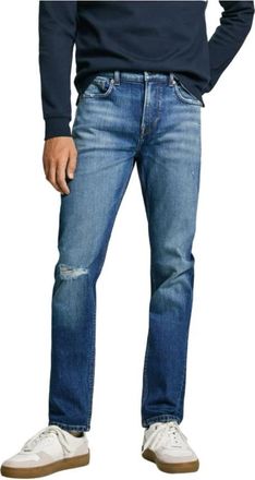Pepe Jeans London Slim Distressed Casual Jeans - Heren - Slim Fit Jeans - Blauw - W31 L32 - Denim - Jeans