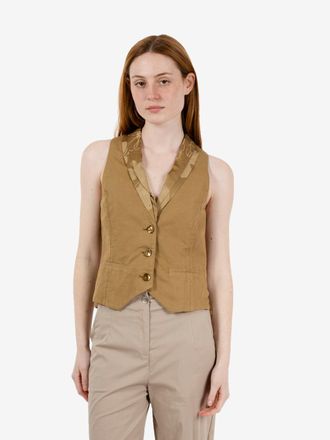 Alessia Santi Gilet floreale verde