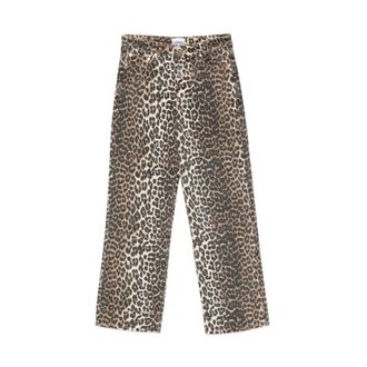 Ganni Straight Trousers - female - Ganni - Straight Trousers - Brown - W28 - Trousers