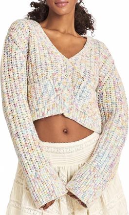 LoveShackFancy Meli Cardigan In Rainbow Ice