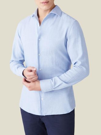 Luca Faloni Light Blue Cashmere-Cotton Shirt