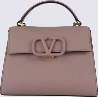 Valentino Garavani Pink Leater Vsling Top Handle Bag