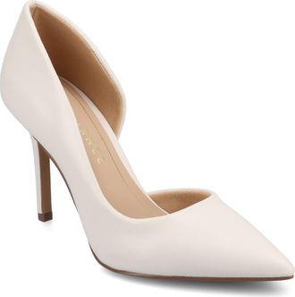 Journee Collection Blanca Half dOrsay Pump in Bone at Nordstrom Rack, Size 6.5