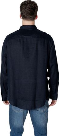 A|X Armani Exchange Linen Dress Shirt - Blue