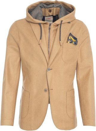 Bob Tailored Camel Blazer With Hood And Concealed Zipper