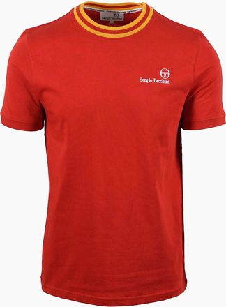 Sergio Tacchini Mens SERGIO TACCHINI RAINER FC T-SHIRT ADRENALINE RUSH/OLD GOLD - Red - Size: 40