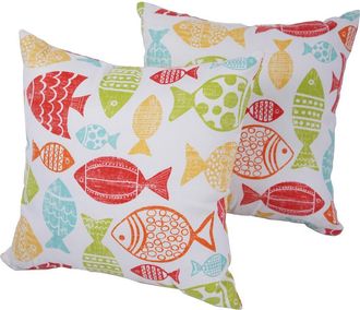 Blazing Needles 17-inch Outdoor Spun Polyester Throw Pillows (Set of 2)