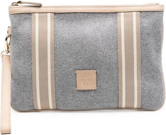 Eleventy Clutch met gestreept vlak - Grijs
