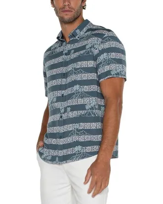 Liverpool L.A. Shirt Mens L Green Cotton Short Sleeve Button Down ERK525
