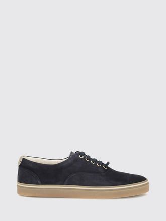 Brunello Cucinelli Low Top Calfskin and Suede Sneakers with Laminated Logo