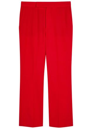 Maria McManus High-waisted Stretch-wool Trousers - Red - 8 (UK10 / S)
