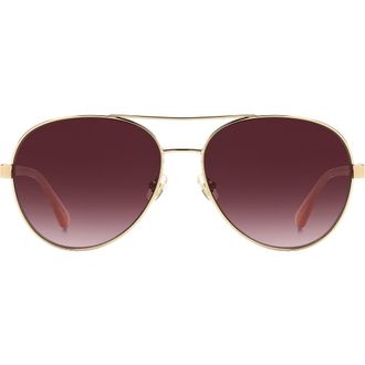 Kate Spade New York averie 58mm gradient aviator sunglasses in Red Gold /Burgundy Shaded at Nordstrom Rack