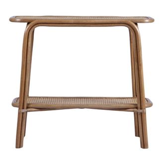 Decoclico Console 2 niveaux en rotin et cannage brun