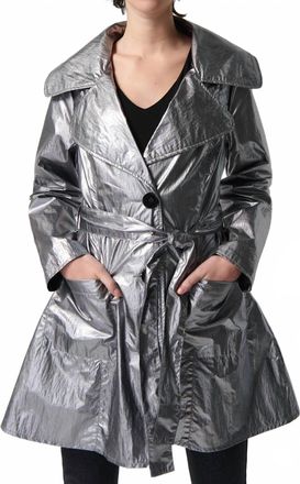 Joseph Ribkoff Metallic Double-Breasted Jacket In Silver