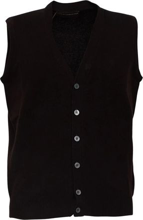 FILIPPO DE LAURENTIIS Mouweloos Breiwerk - Heren - Spencers - Bruin - 2XL - Wol - Truien & Vesten