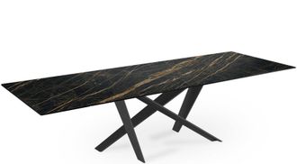 Naos Ausziehbarer Designer Esstisch Double - Black Desire / Schwarz matt