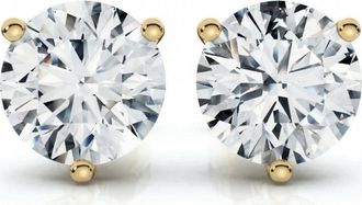 Pompeii3 2Ct TW Round Diamond Studs 14k Gold Lab Grown