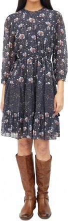 Ulla Johnson Abri Tiered Silk Mini Dress In Blue Multi
