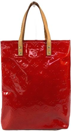 Louis Vuitton Red Color Rouge Monogram Vernis Canvas Shoulder Bag Tote Bag (Pre-Owned)