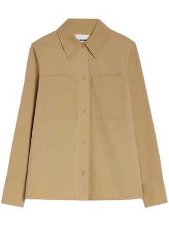 Jil Sander long sleeves shirt - women - Cotton - 34 - Brown