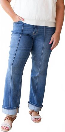 Judy Blue Modern Seam Straight Leg Jeans In Blue