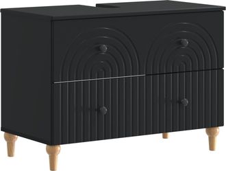 vidaXL Mueble De Lavabo Para Ba&ntilde;o Alkmaar Negro 82 X 41 X 59 Cm Vidaxl