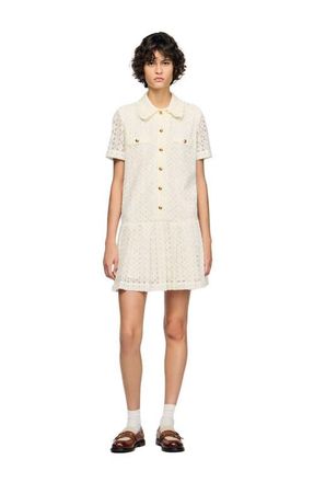 Sandro Short lace dress in Ecru at Nordstrom, Size 38 Eu