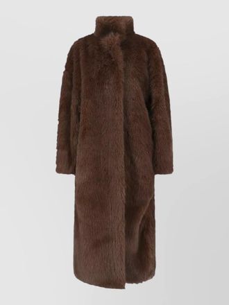 Frankie Shop long faux fur coat high collar