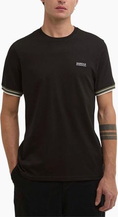 Barbour Mens Barbour Mens B.Intl Burnwood Tipped Cuff T-Shirt - Black - Size: 40