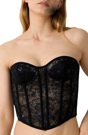 Etam Inattendue Embroidered Underwire Corset in Black at Nordstrom Rack, Size 34B