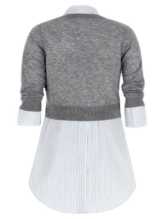 Alexander Wang Hybrid Wool-Cotton Knit Shirt - grey