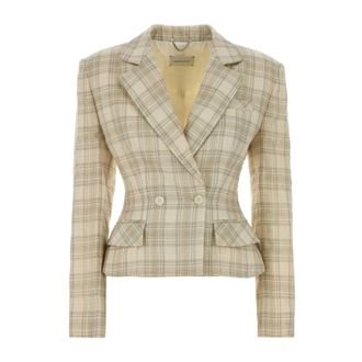 Magda Butrym Tailored Cotton Peplum Blazer - female - Magda Butrym - Blazers - Beige - XS - Jackets