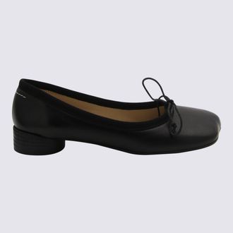 Maison Margiela Black Leather Tabi Flats