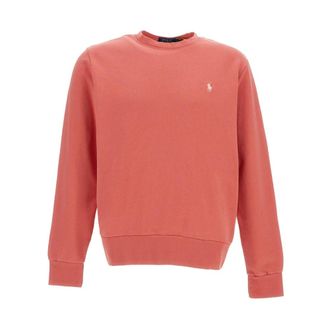 Polo Ralph Lauren Sweatshirts, male, Red, Size: S Fleece Crewneck Sweatshirt