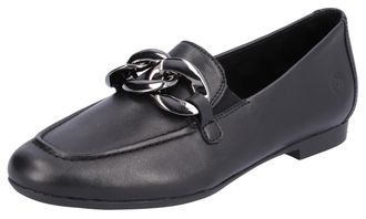 Remonte Loafer REMONTE, Damen, Gr. 37, schwarz, Leder, Schuhe Loafer, Slipper, Businness Schuh mit auff&auml;lliger Zierkette