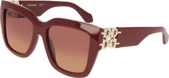 Ferragamo Burgundy Gradient Square Ladies Sunglasses SF2083SE 606 55
