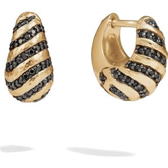 Awe Inspired Tiger Print Huggie Earrings in Gold Vermeil at Nordstrom