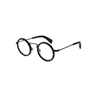 Yohji Yamamoto Glasses, unisex, Black, ONE SIZE, Black Round Optical Frames with Acetate