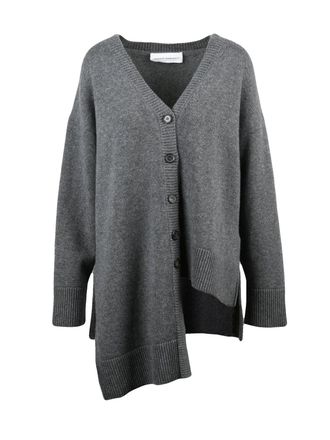 Niccol&ograve; Pasqualetti Grey Asymmetric Cashmere Cardigan