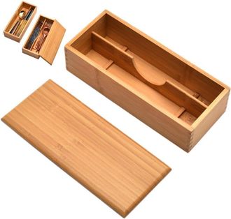OEM Caja De Cubiertos De Madera Con Tapa, Soporte Para Cubiertos, Cuchara Japonesa, Palillos, Caja De Almacenamiento, Caj&oacute;n Para Cubiertos De Cocina