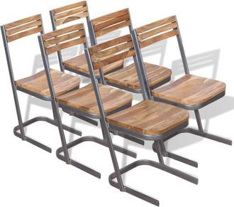 vidaXL Sillas De Comedor 6 Unidades Madera Maciza De Teca Vidaxl