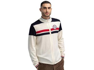 Dale of Norway Mount Stello Jacket Womens Short Sleeve Pullover Off-White/Marine/Raspberry 1 : LG (Womens 12-14), Wool