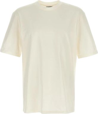 Jil Sander Katoenen T-shirt met ronde hals - Heren - T-shirts - Wit - S - Katoen - Tops
