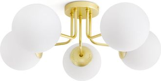 La Redoute Interieurs Plafondlamp in messing en opaline glas, Moricio