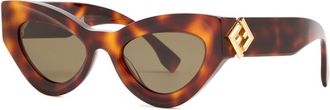 Fendi Cat-eye Sunglasses - Brown Havana - One Size