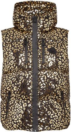 Plein Sport Nylon Windbreaker Leopard - Dames - Bodywarmers - Geel - XS - Nylon - Fitness