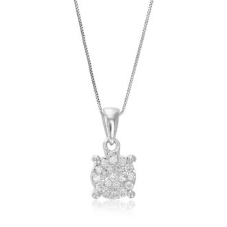 Vir Jewels 1/10 cttw Lab Grown Diamond Composite Pendant Necklace in Sterling Silver with Chain For Women