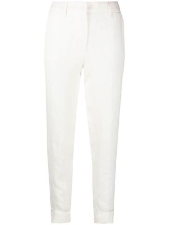 Fabiana Filippi cropped slim-fit linen trousers - Neutrals