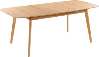 Beliani Mesa De Comedor Y Cocina Extensible Chapada En Madera De Roble Claro 150/190 X 90 Cm Madox