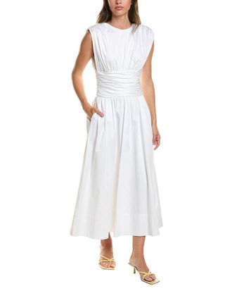 Toccin Evangeline Strong Shoulder Midi Dress